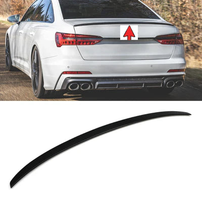 Rear Spoiler Audi A6 (C8) S4 Style 2019 Glossy Black ABS Plastic