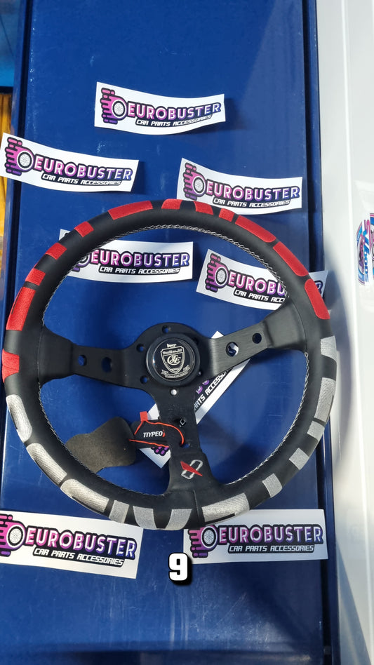 Red vertex steering wheel