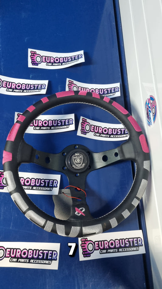 Pink vertex steering wheel