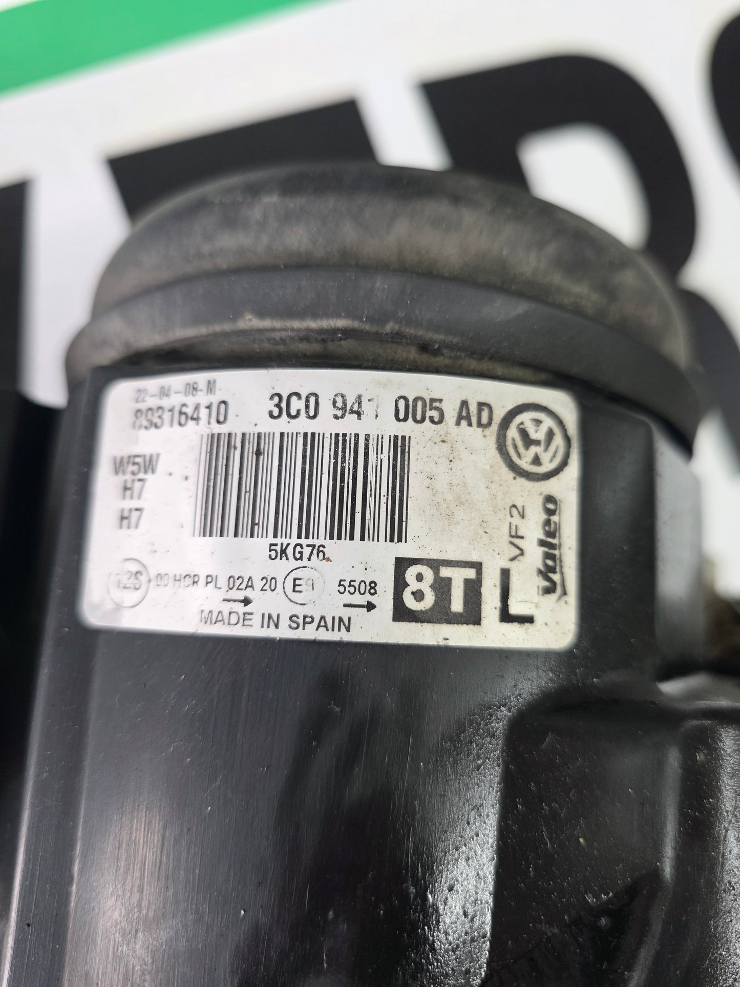 USED 08 VW PASSAT HEADLIGHT PS