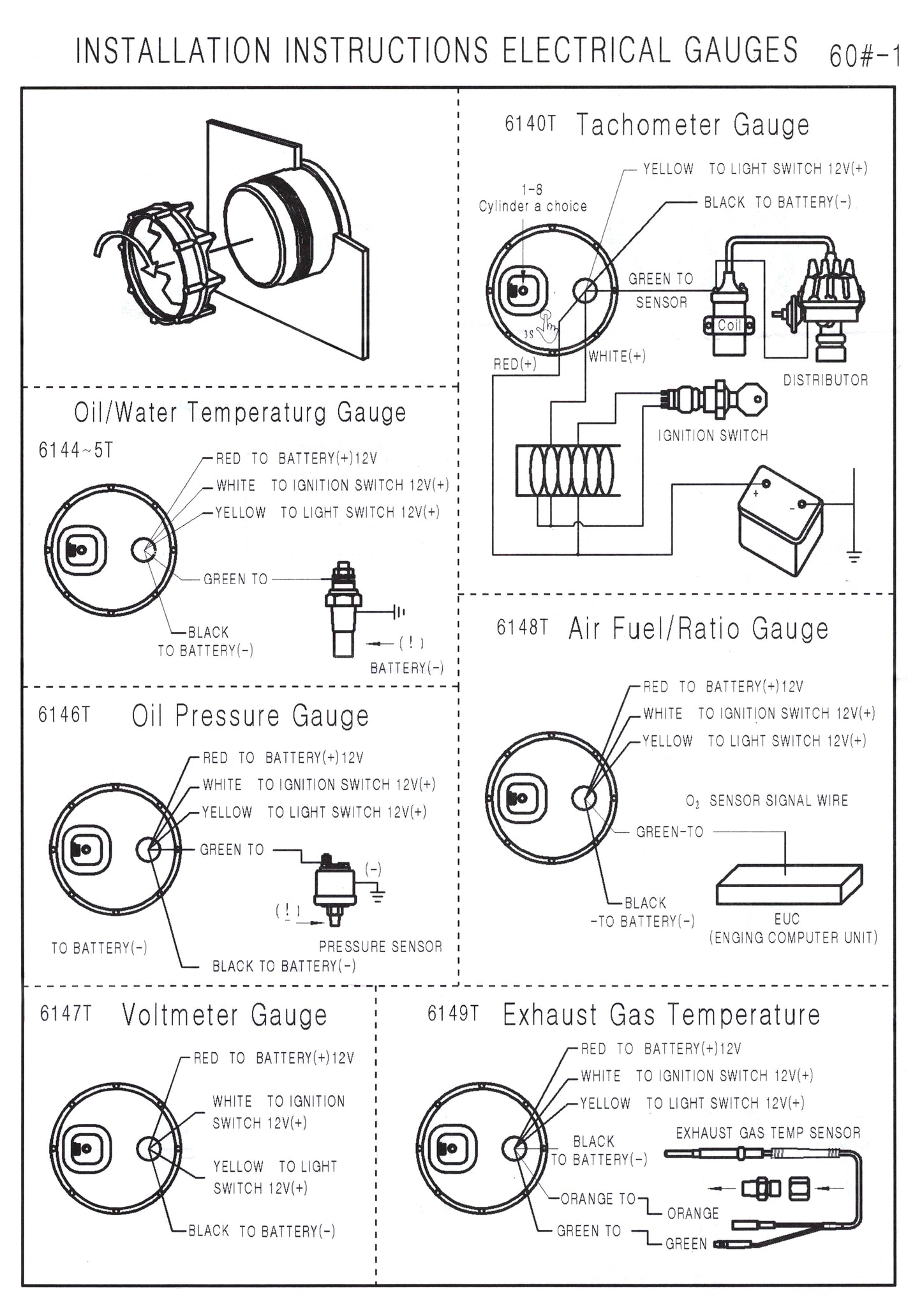 GUAGES boost oil air fuel