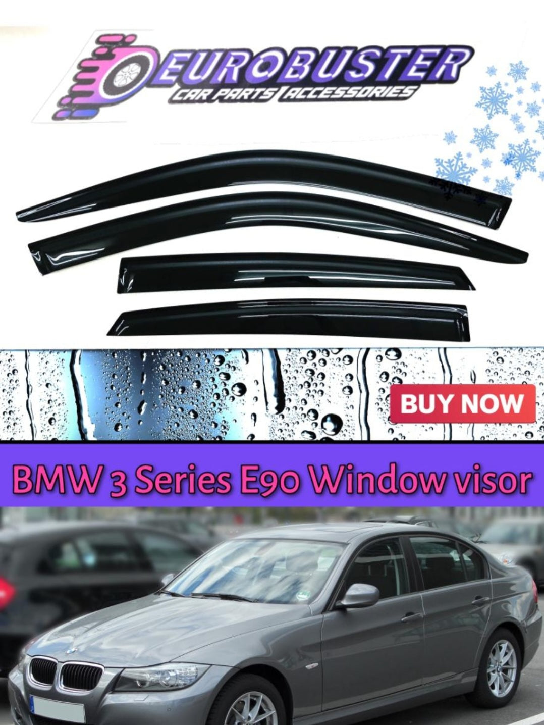 BMW E90 window visors