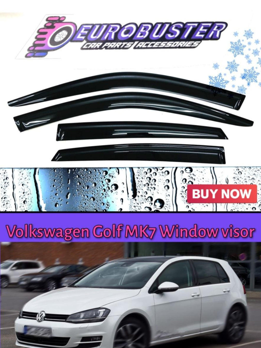 VW GOLF MK7 window visors 4dr