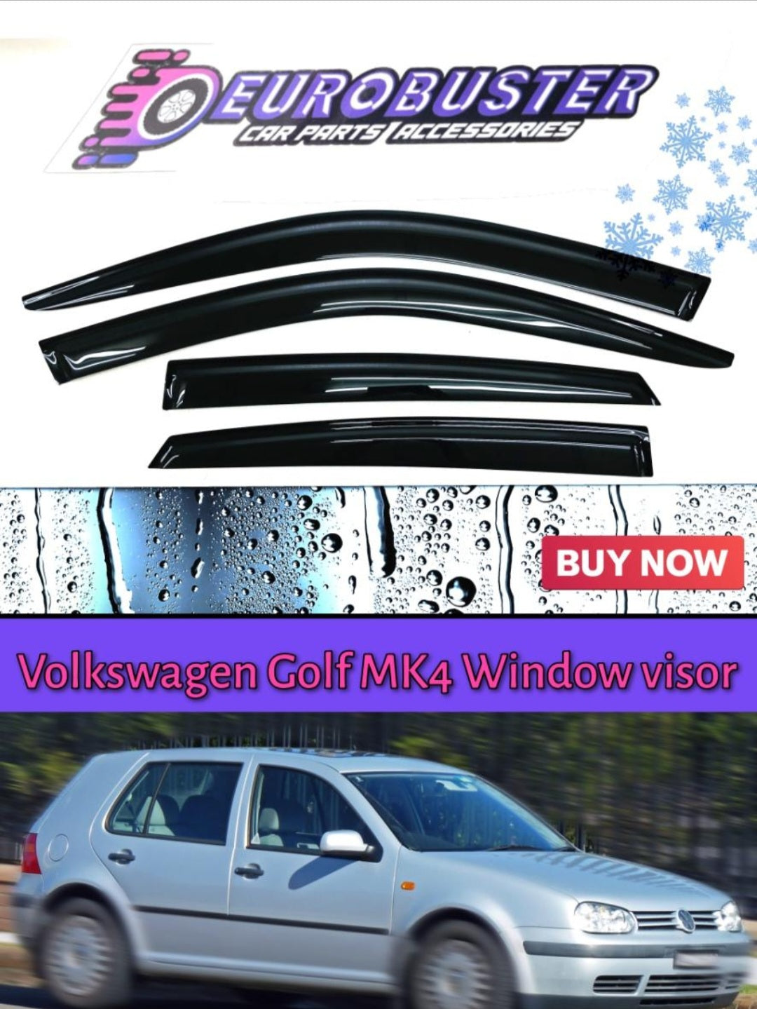 VW GOLF MK4 window visors 4dr